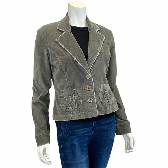 Tulle for Anthropologie Green Corduroy Blazer - Picture 1 of 10